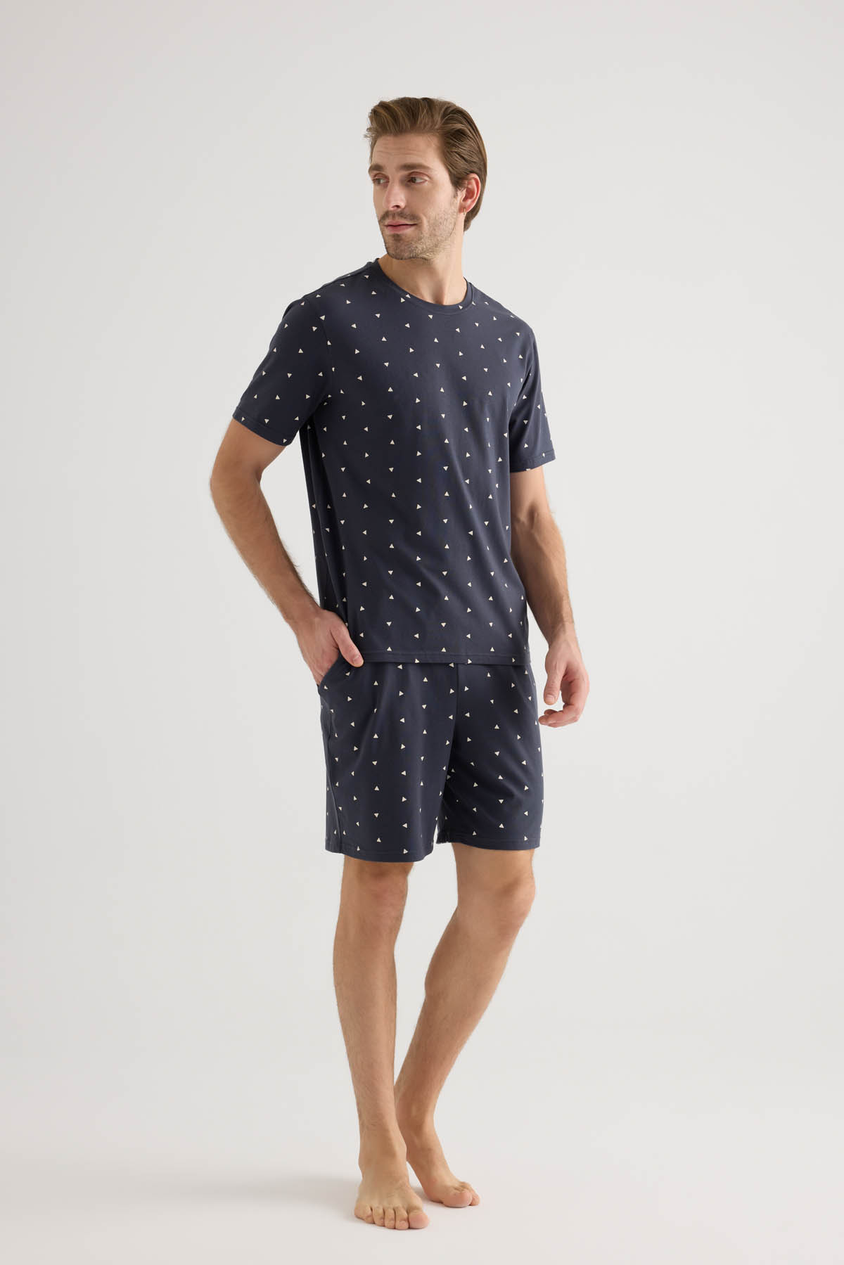 Erkek Pamuklu Cepli Şort Pijama Altı