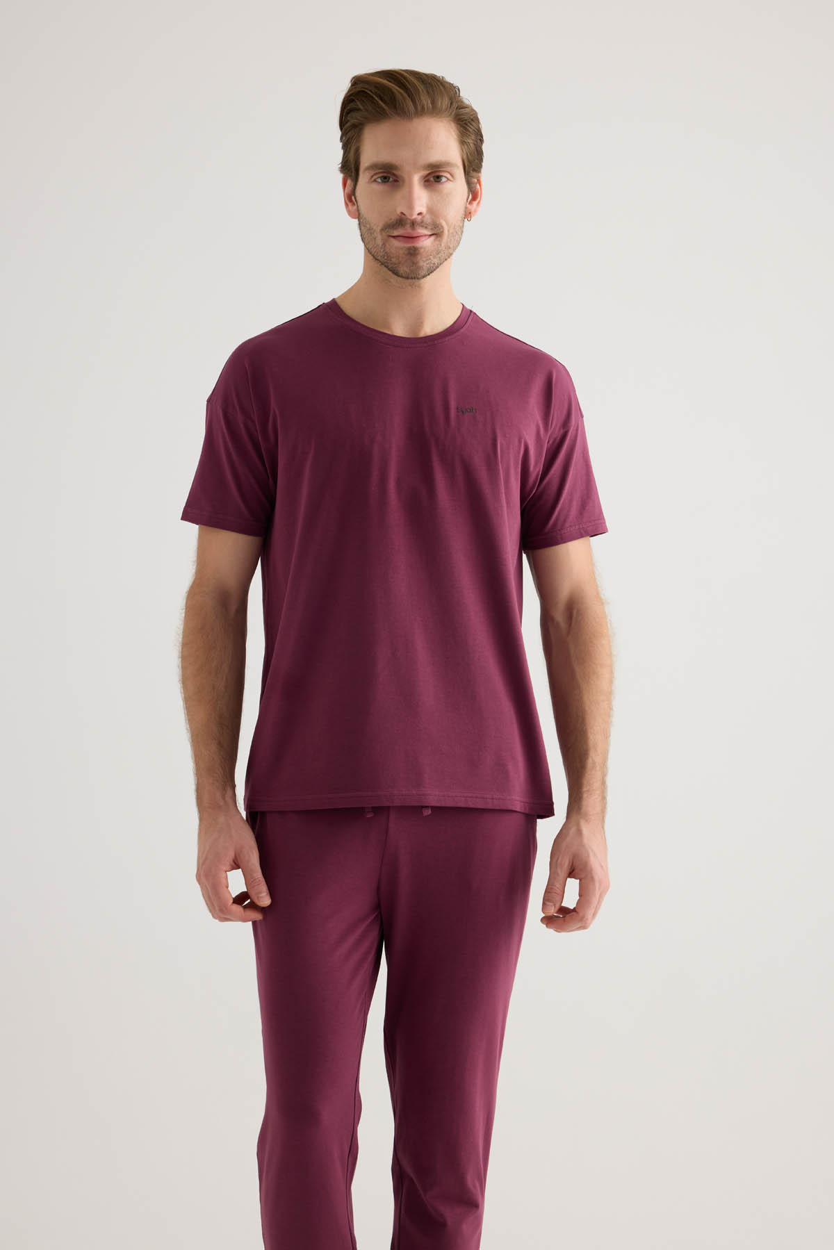 Erkek Pamuklu Kısa Kollu Pijama Üstü