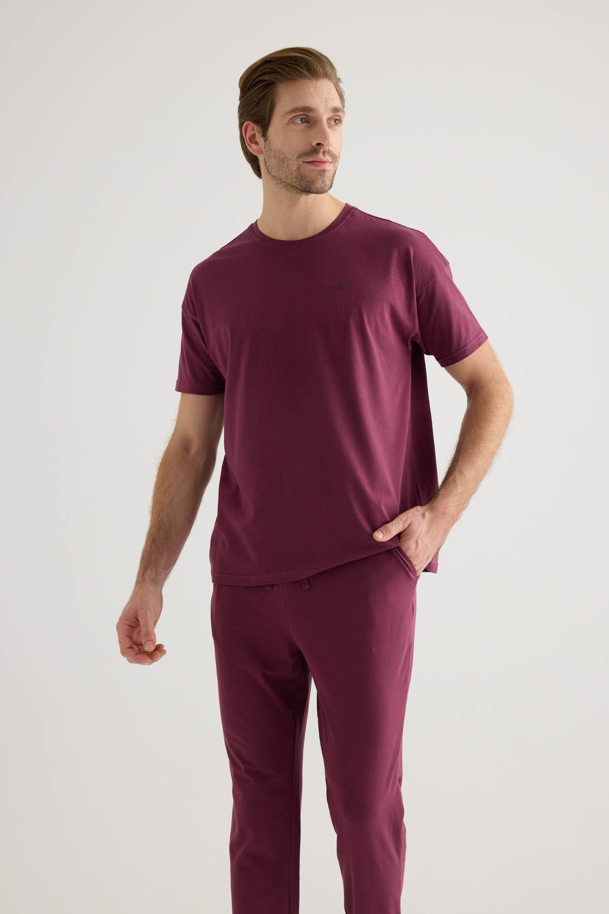Erkek Pamuklu Kısa Kollu Pijama Üstü