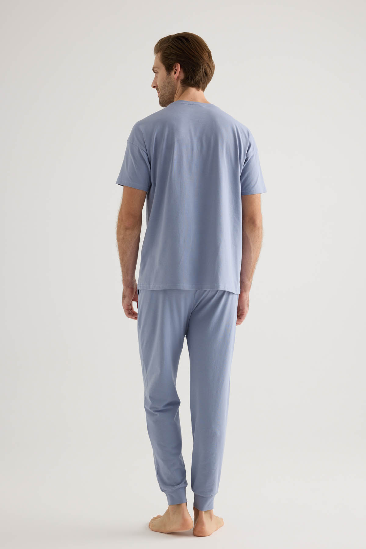 Erkek Pamuklu Kısa Kollu Pijama Üstü