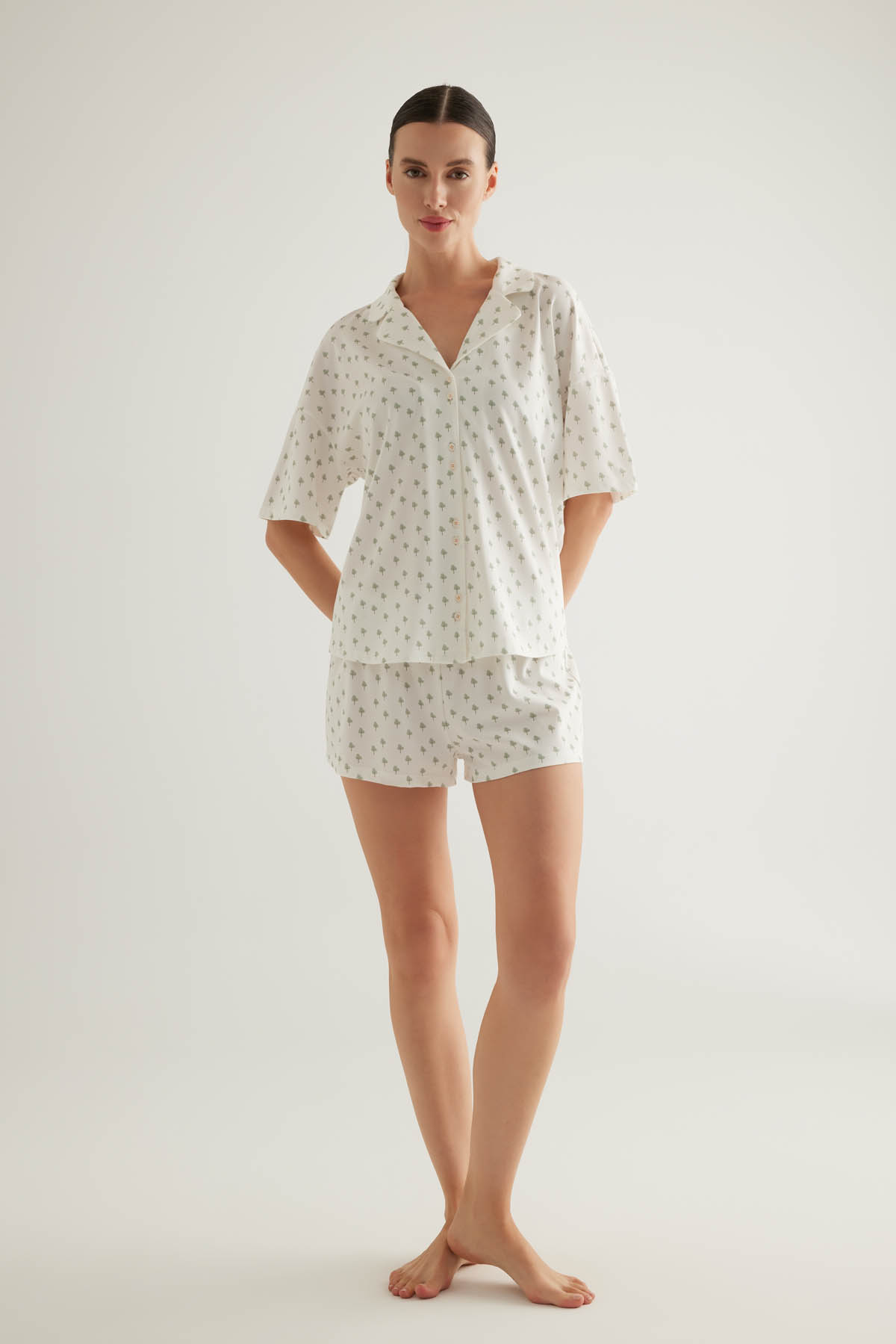 Kadın Pamuklu Şort Pijama Altı