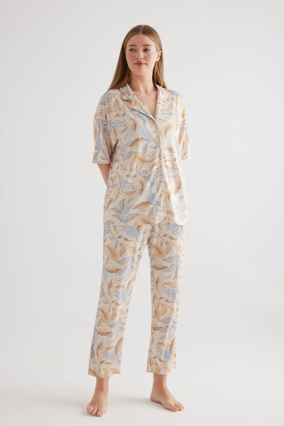 Kadın Plus Size Viscose Uzun Pijama Altı