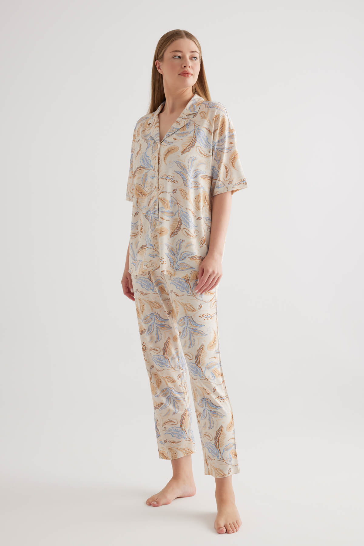Kadın Plus Size Viscose Uzun Pijama Altı