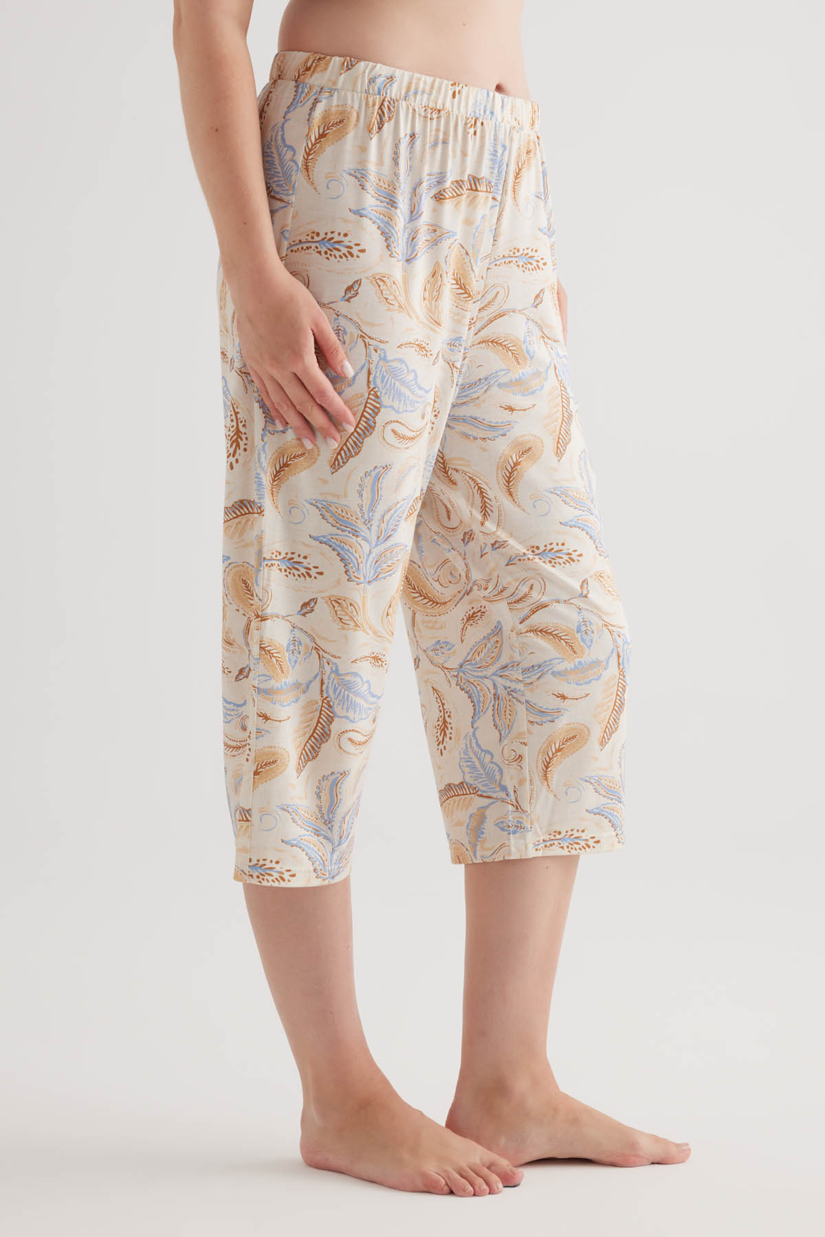 Kadın Plus Size Viscose Kapri Pijama Altı