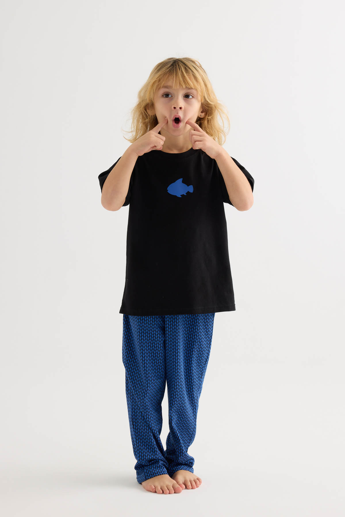 Erkek Çocuk Pamuklu Kısa Kollu Uzun Pijama Takımı