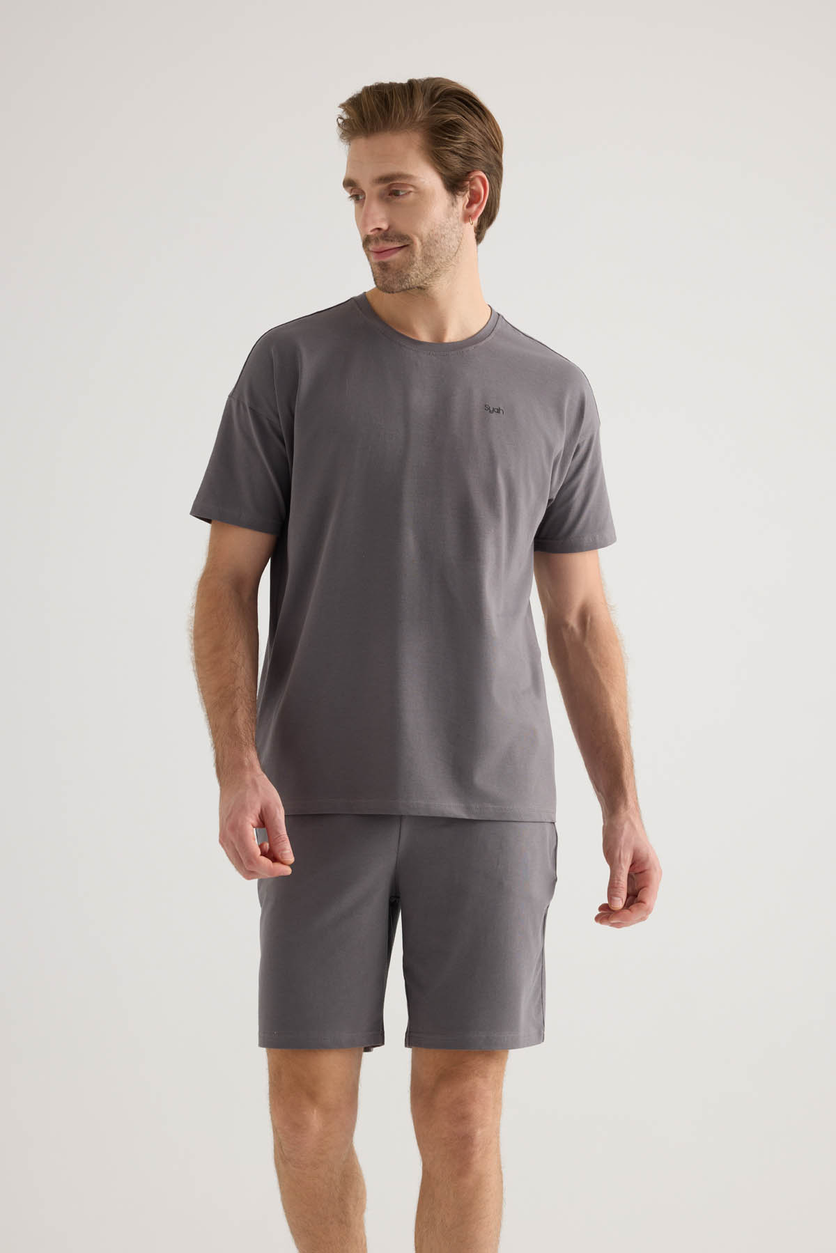 Erkek Pamuklu Kısa Kollu Pijama Üstü