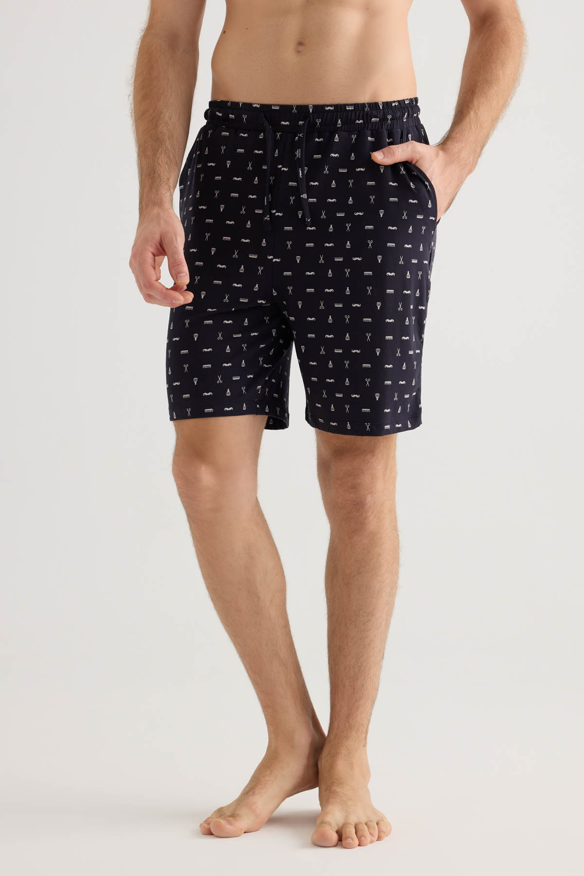 Erkek Pamuklu Cepli Şort Pijama Altı