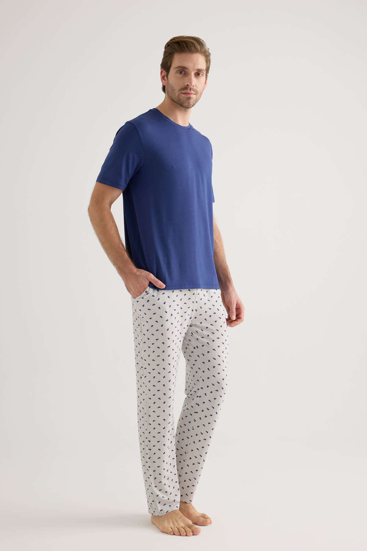 Erkek Modal Cepli Uzun Pijama Altı