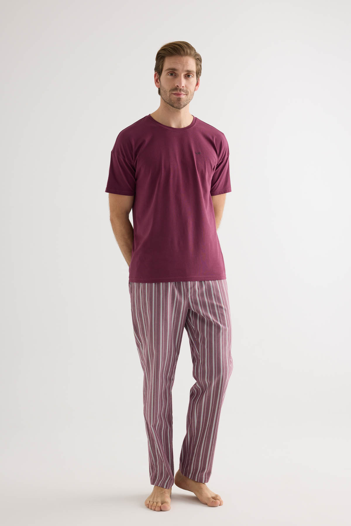 Erkek Dokuma Cepli Uzun Pijama Altı