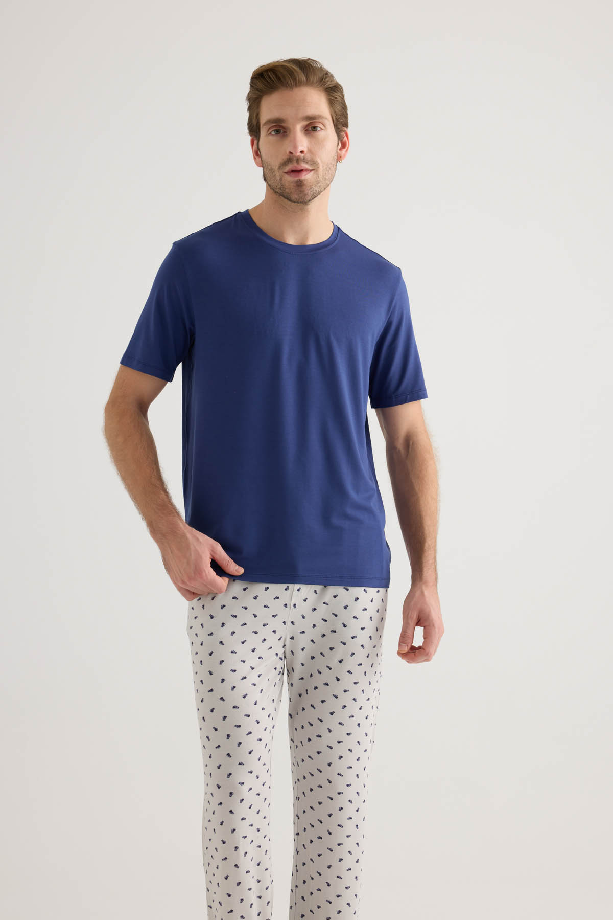 Erkek Modal Kısa Kollu Pijama Üstü