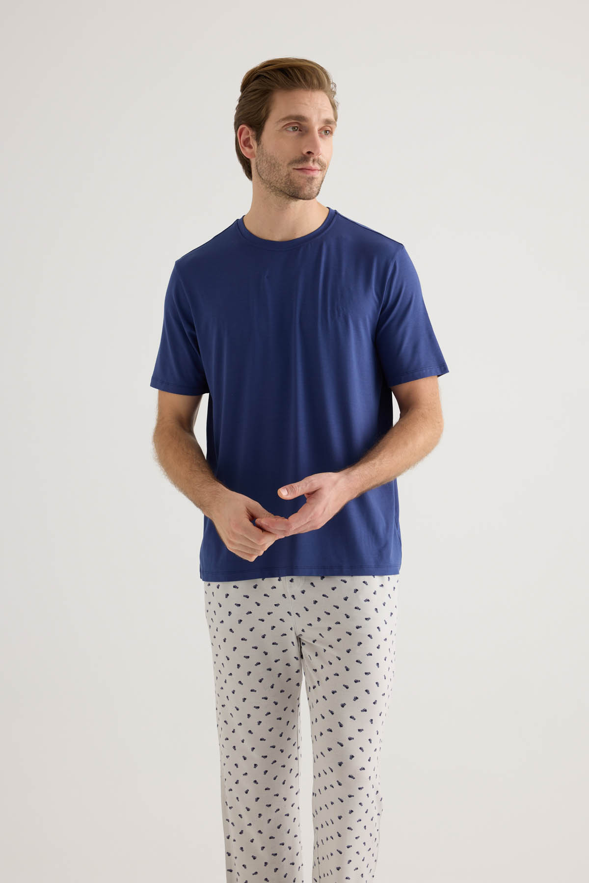 Erkek Modal Kısa Kollu Pijama Üstü