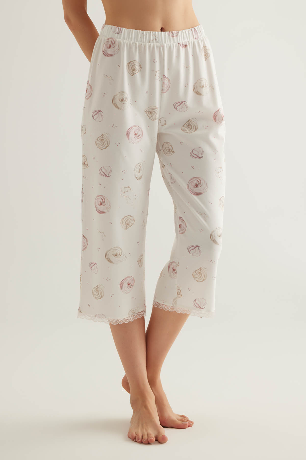 Kadın Pamuklu Kapri Pijama Altı
