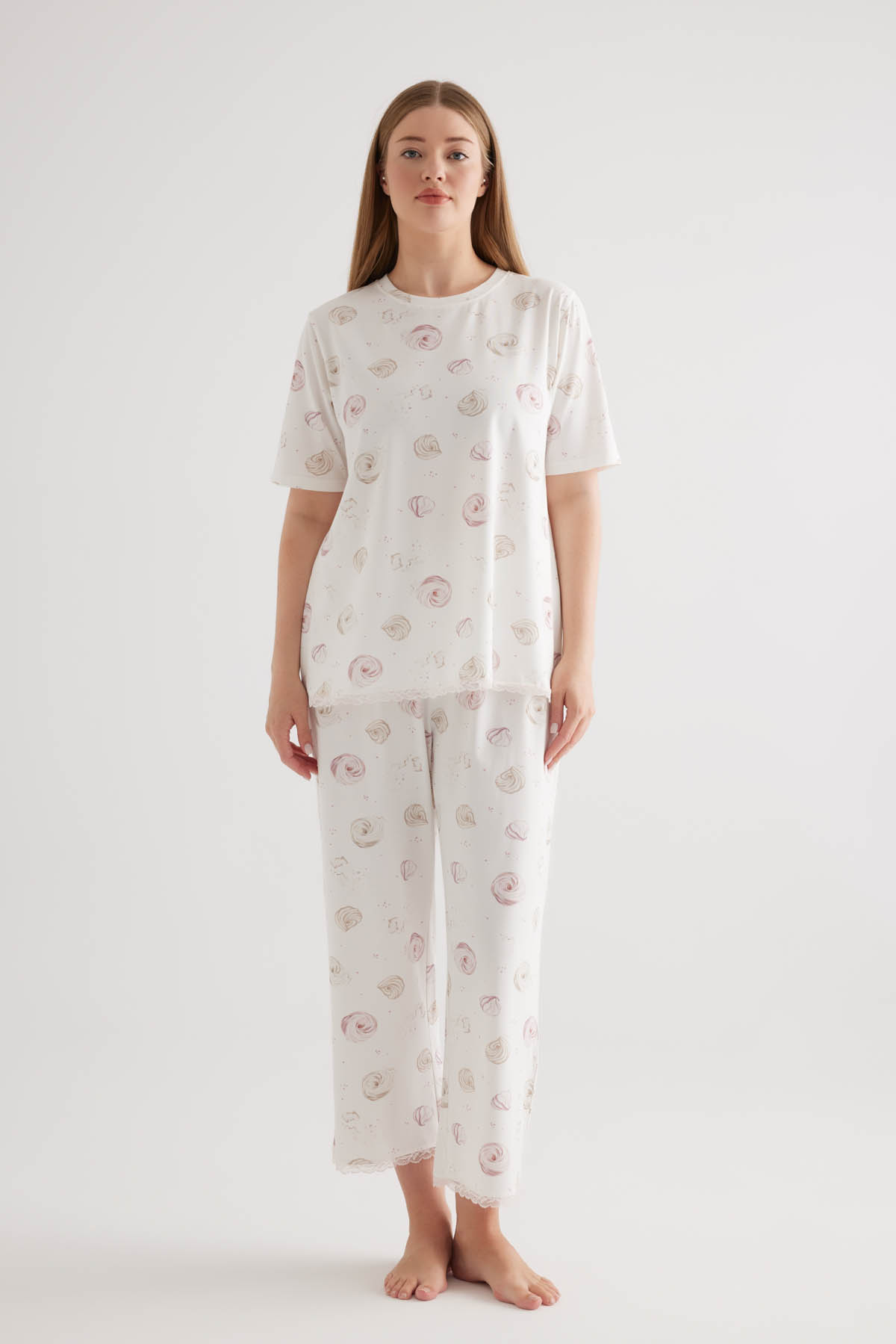 Kadın Plus Size Pamuklu Uzun Pijama Altı