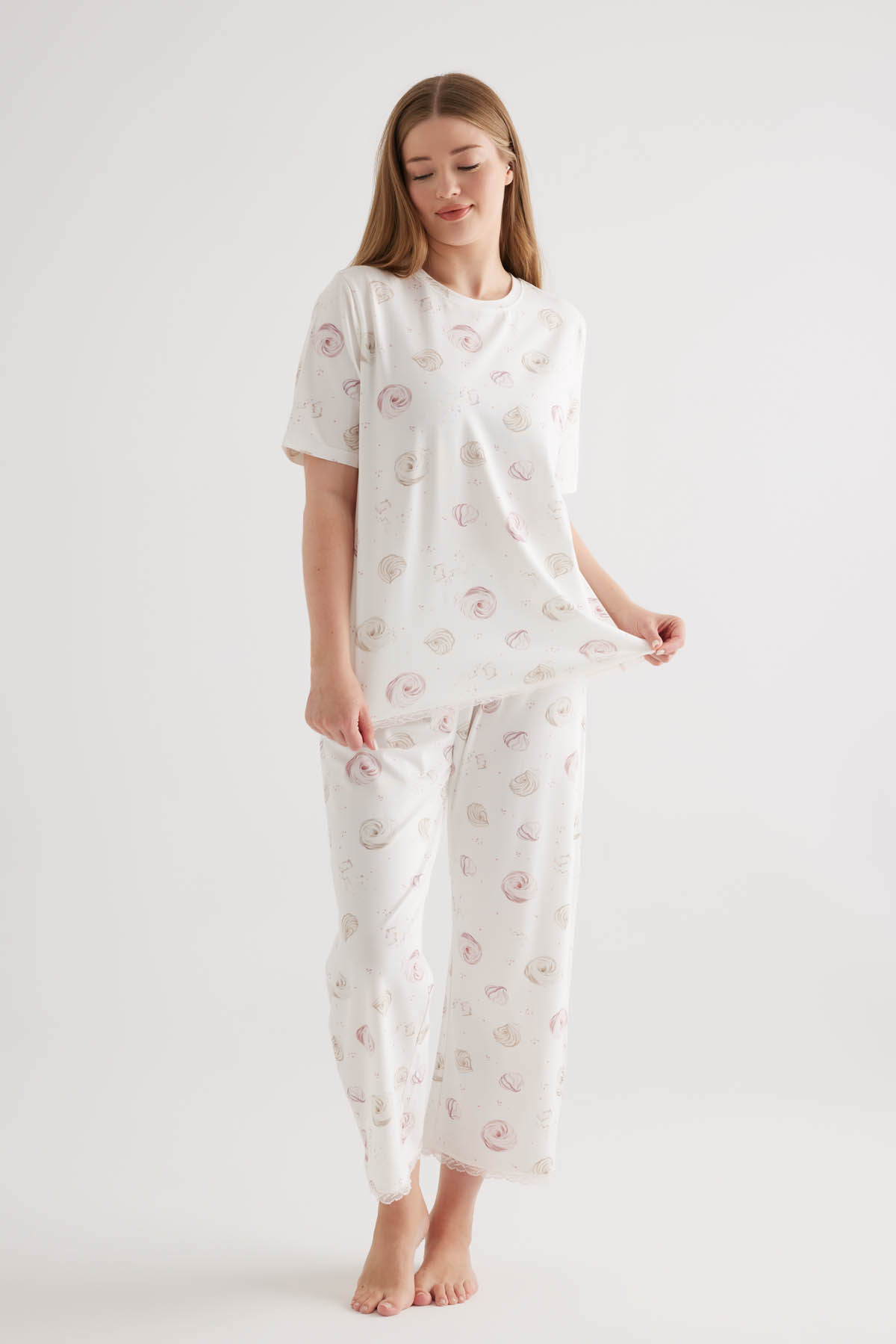 Kadın Plus Size Pamuklu Uzun Pijama Altı