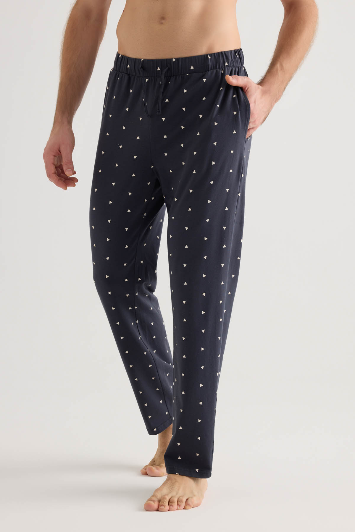 Erkek Pamuklu Cepli Uzun Pijama Altı