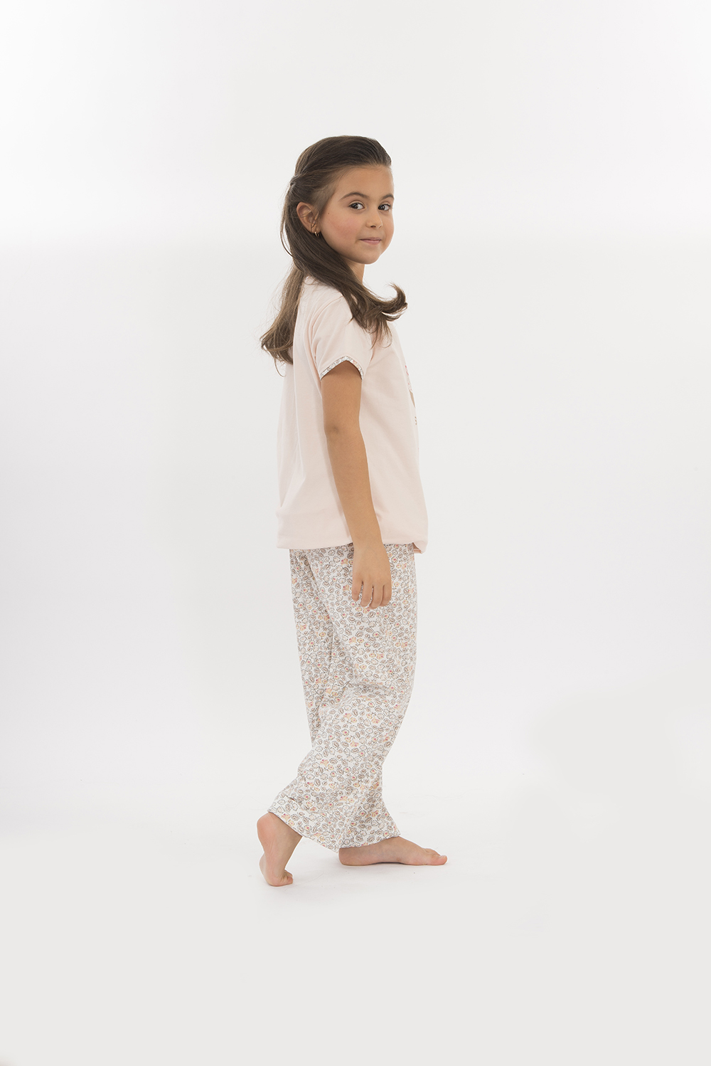 Hays Kids Penye Kız Çocuk Kısa Kol Alt Uzun Pijama Takım