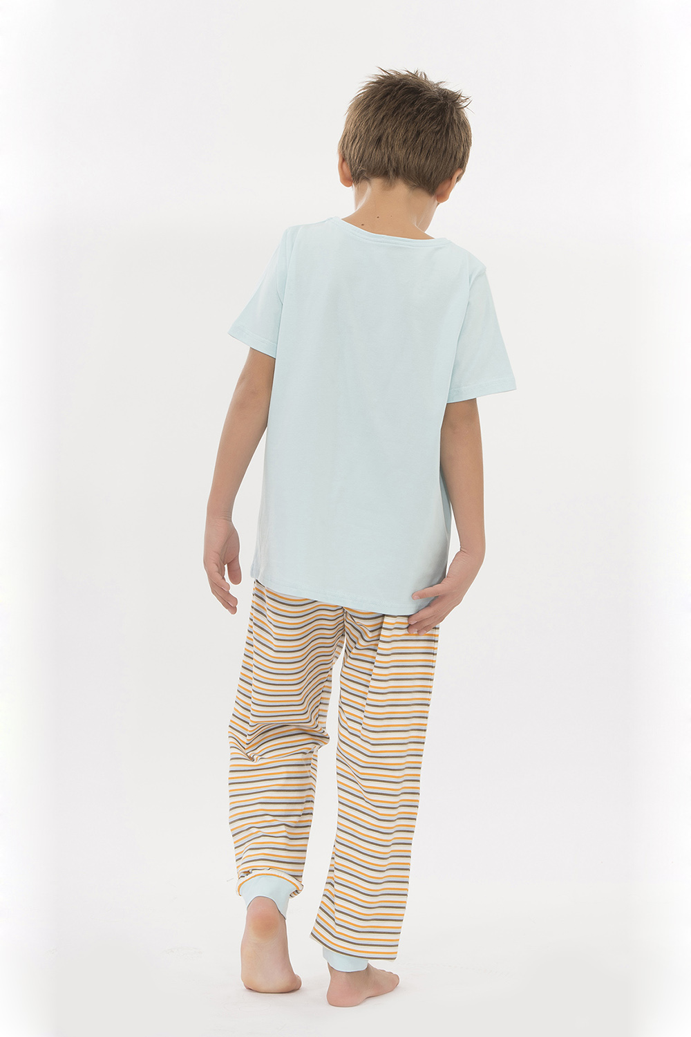 Hays Kids Penye Erkek Çocuk Kısa Kol Alt Uzun Pijama Takımı