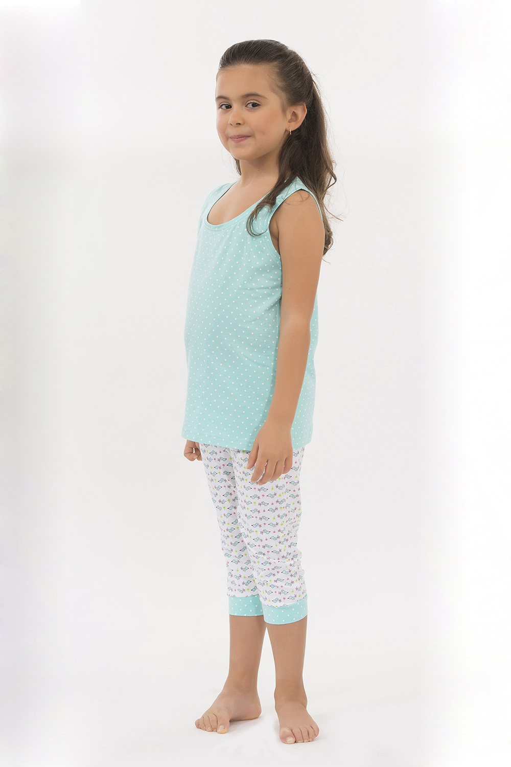 Hays Kids Penye Kız Çocuk Kapri Pijama Takımı