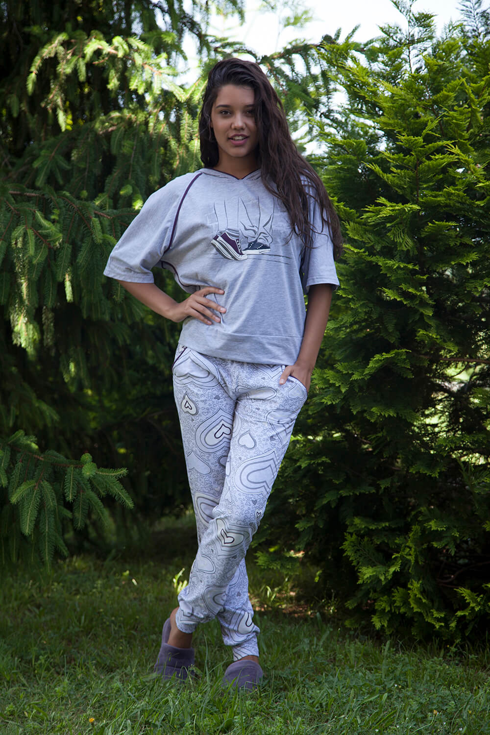 HAYS LAUREN PENYE BAYAN 2LI UZUN PIJAMA TAKIMI