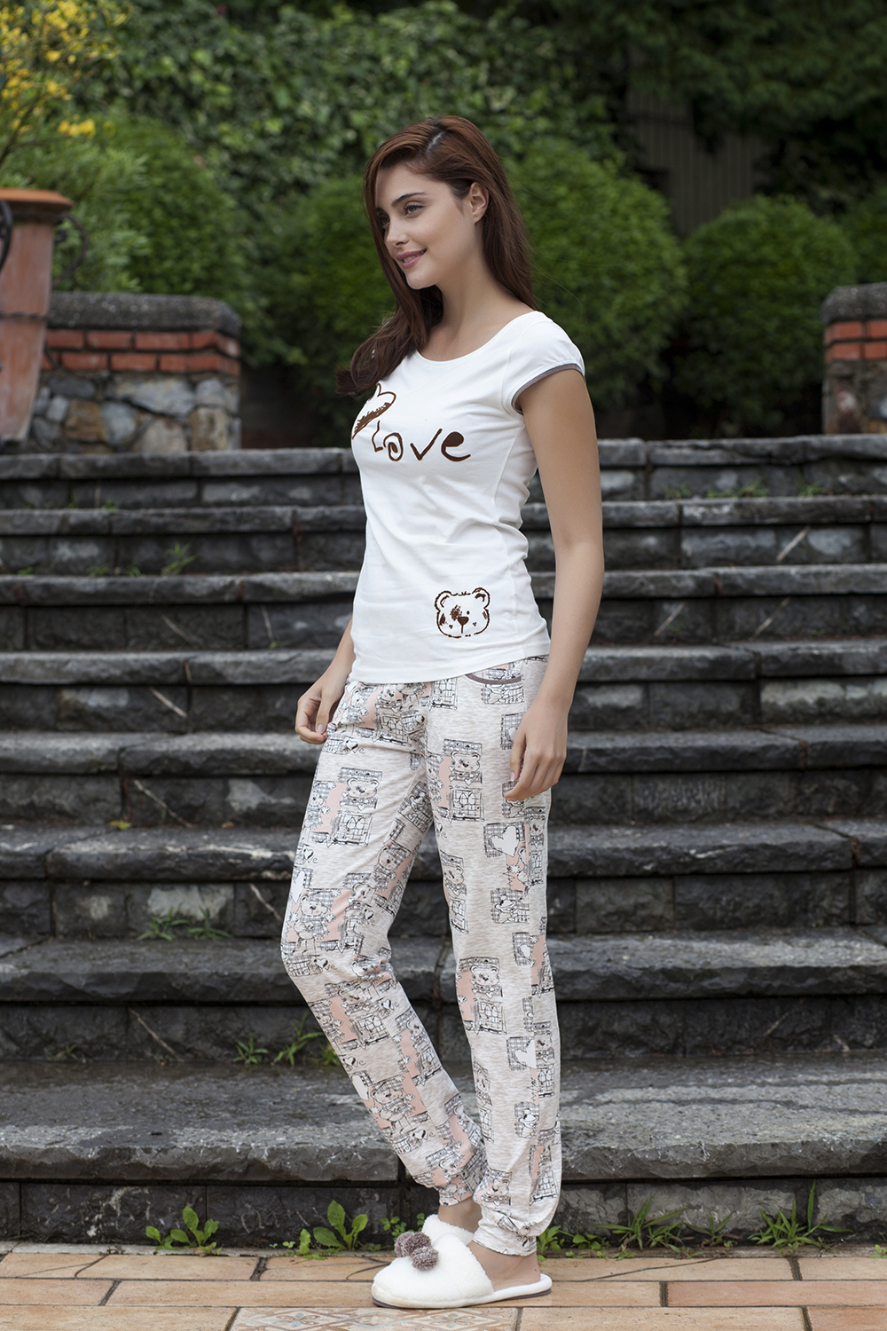 HAYS LOVELY TEDDY BAYAN KADIFE SABAHLIKLI 3LÜ PIJAMA TAKIMI