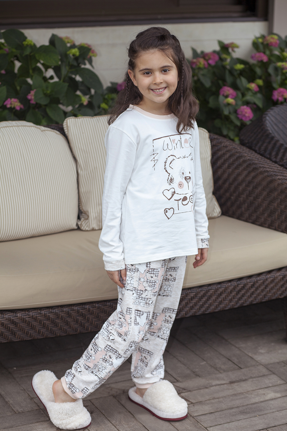 HAYS LOVELY TEDDY KIZ ÇOCUK PENYE UZUN PIJAMA TAKIMI