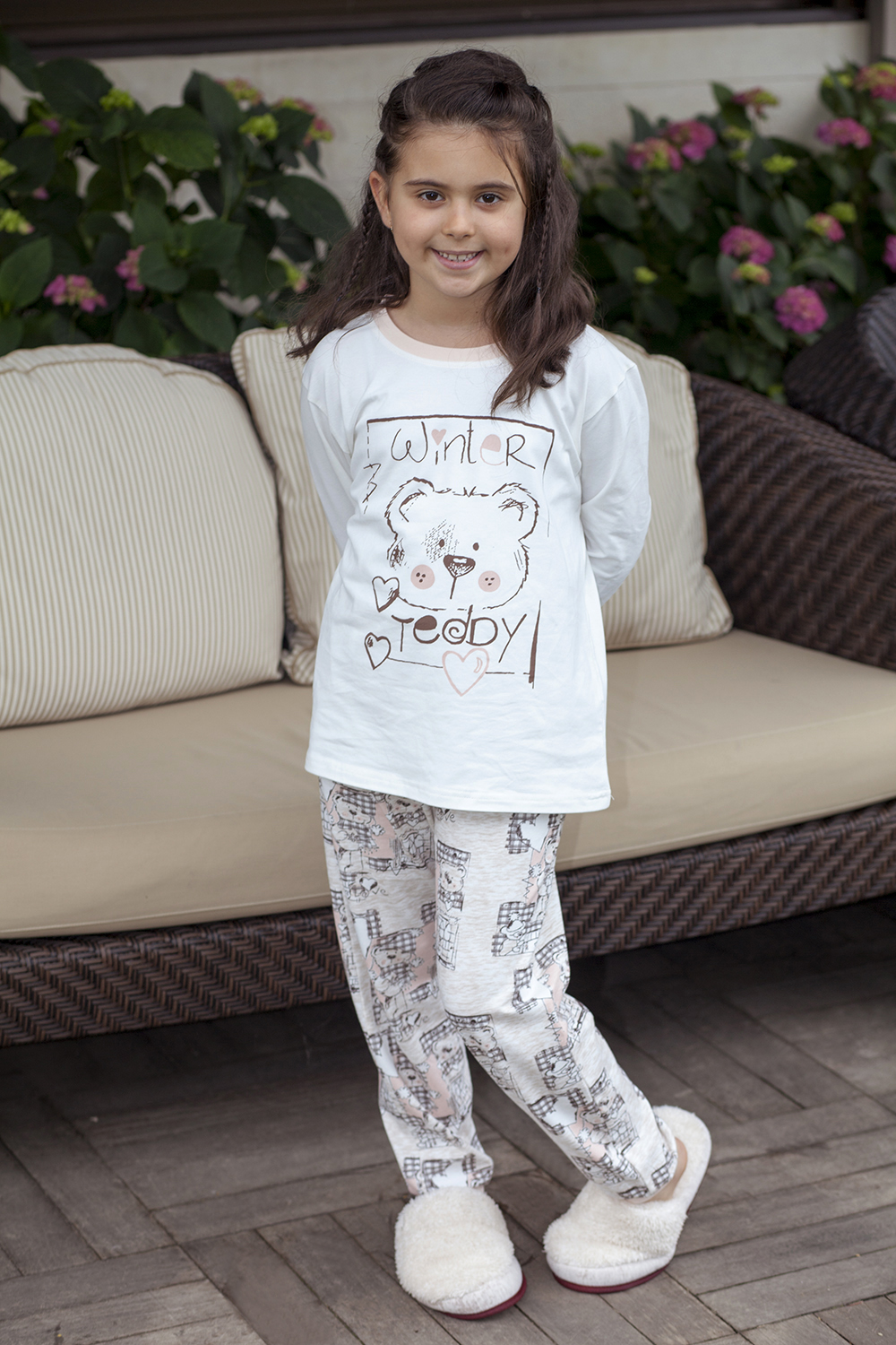 HAYS LOVELY TEDDY KIZ ÇOCUK PENYE UZUN PIJAMA TAKIMI