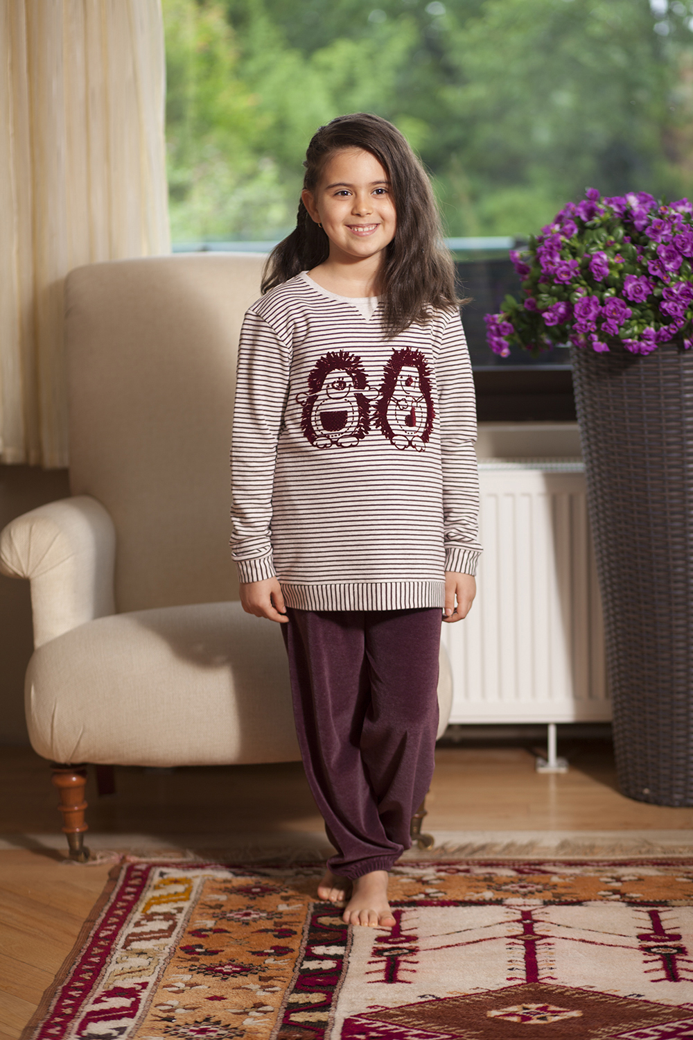 Hays Kids Kız Çocuk 2iplik Üst Kadife Alt Pijama Takımı