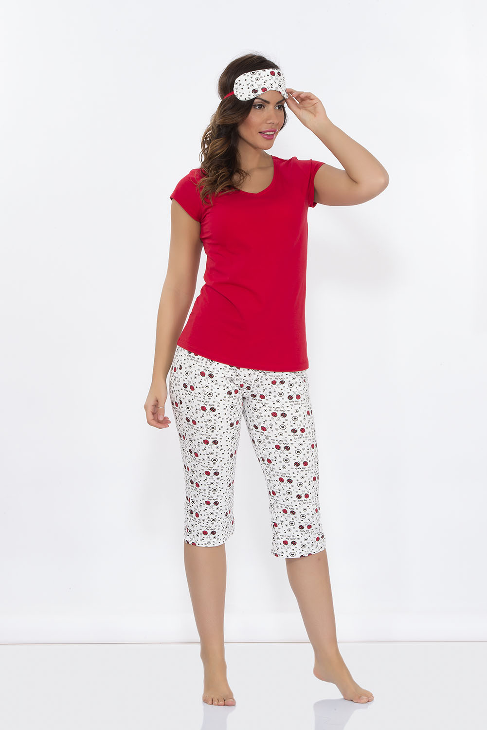 Hays Penye Kadın Kısa Kollu Üst Kapri Pijama Takımı