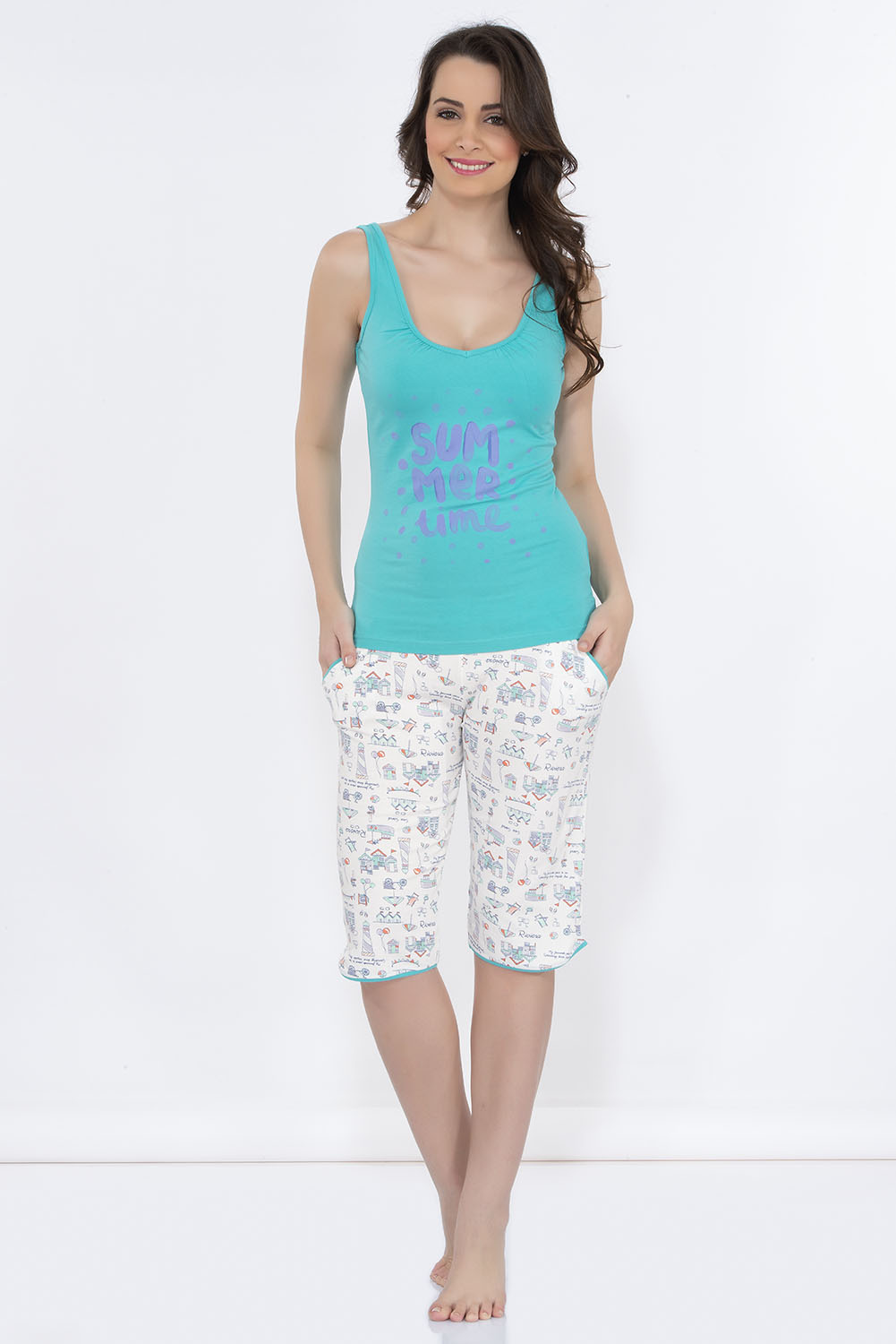 Hays Riviera Penye Kadın Kapri Pijama Takımı