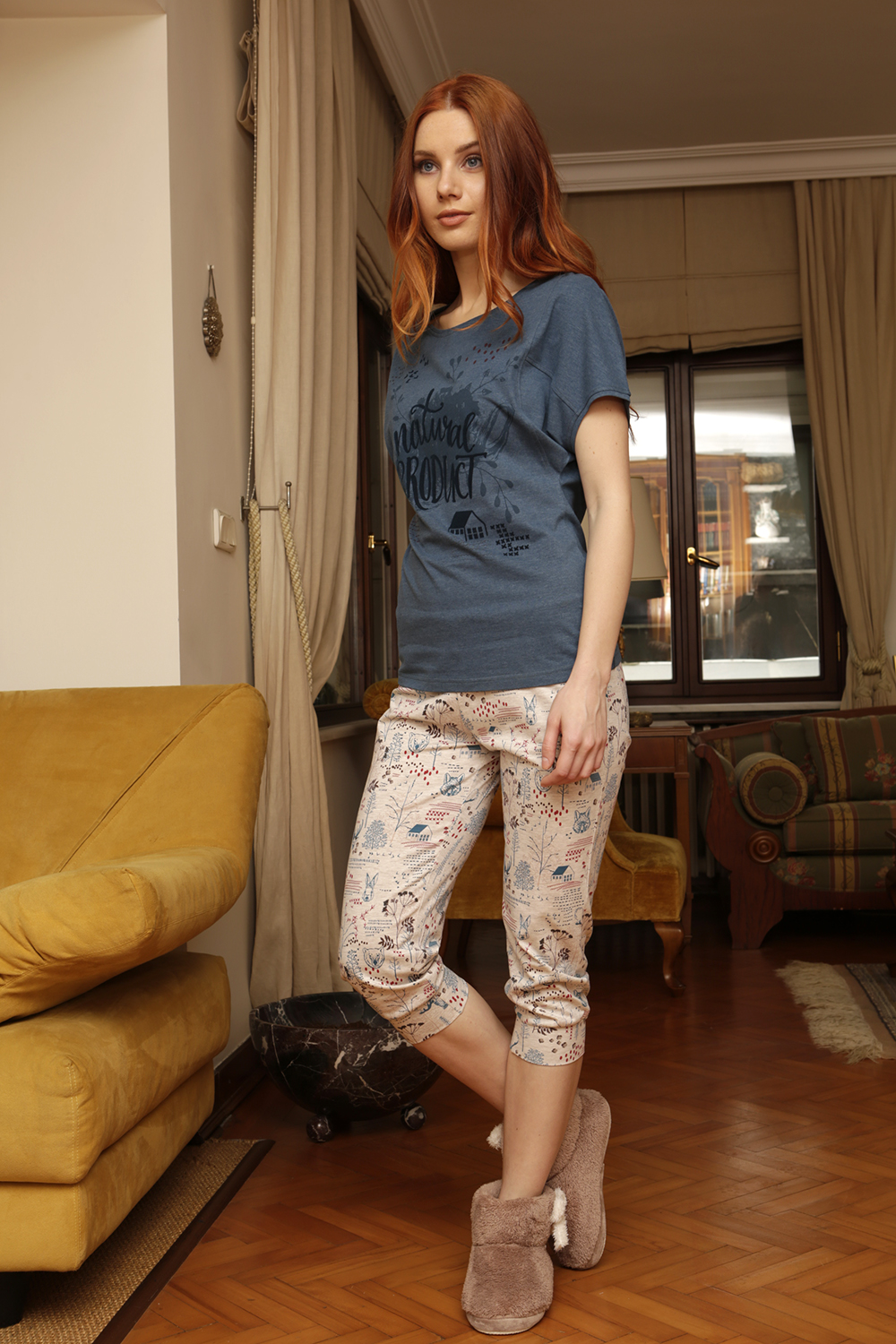 Hays Natur Penye Kadın Midi Pijama Takımı