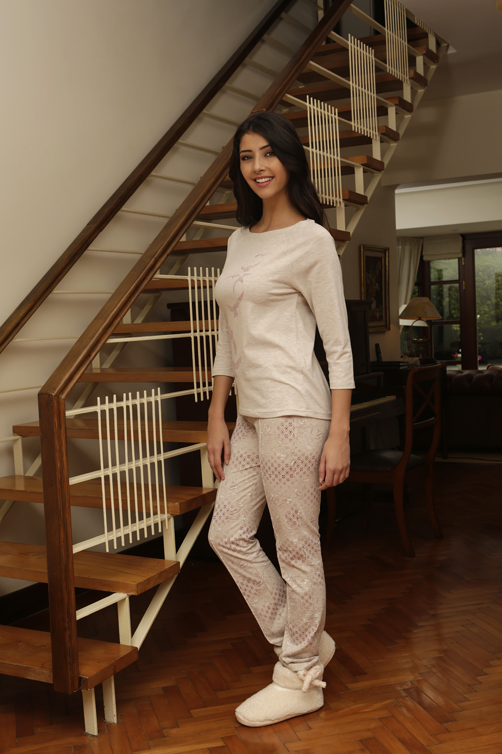 Hays Larin Penye Kadın 2li Uzun Pijama Takımı