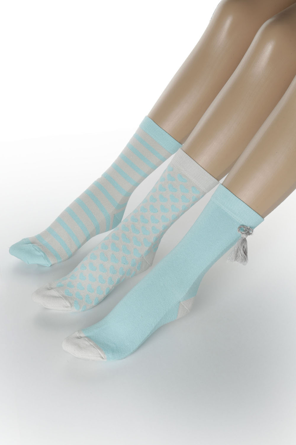 Evia Kutulu 3lü Pamuklu Kadın Çorap