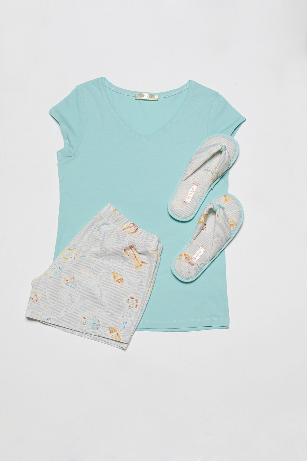 Hays Promo Kadın Terlikli Hediyeli Penye Şortlu Pijama Takımı