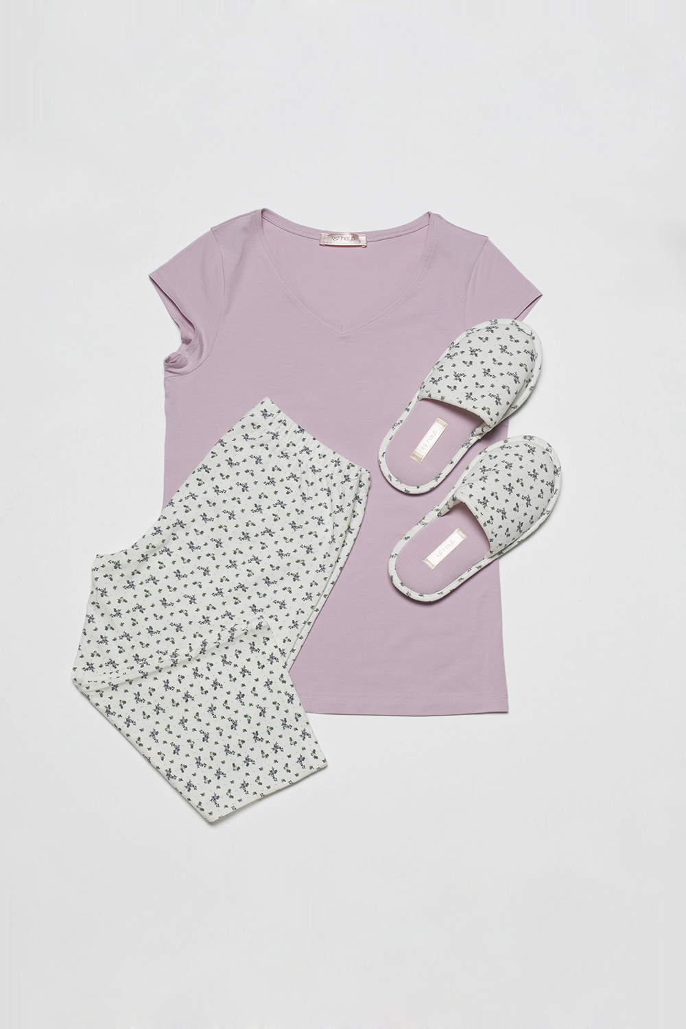 Promo Kadın Terlik Hediyeli Penye Kapri Pijama Takımı