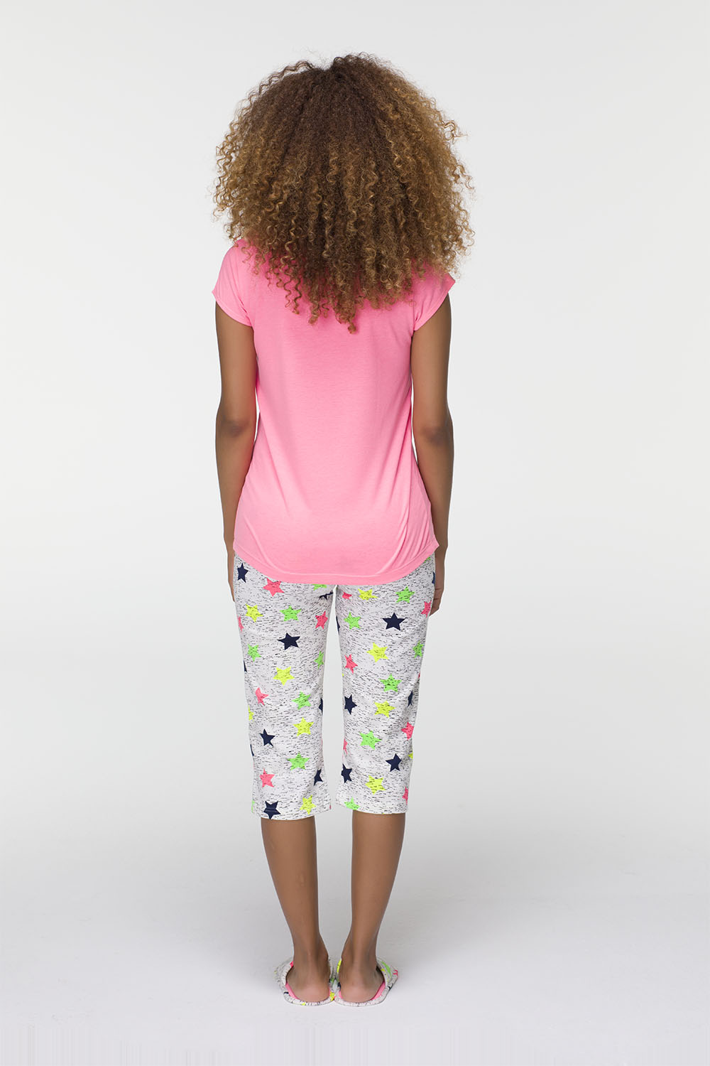 Hays Promo Kadın Terlik Hediyeli Penye Kapri Pijama Takımı