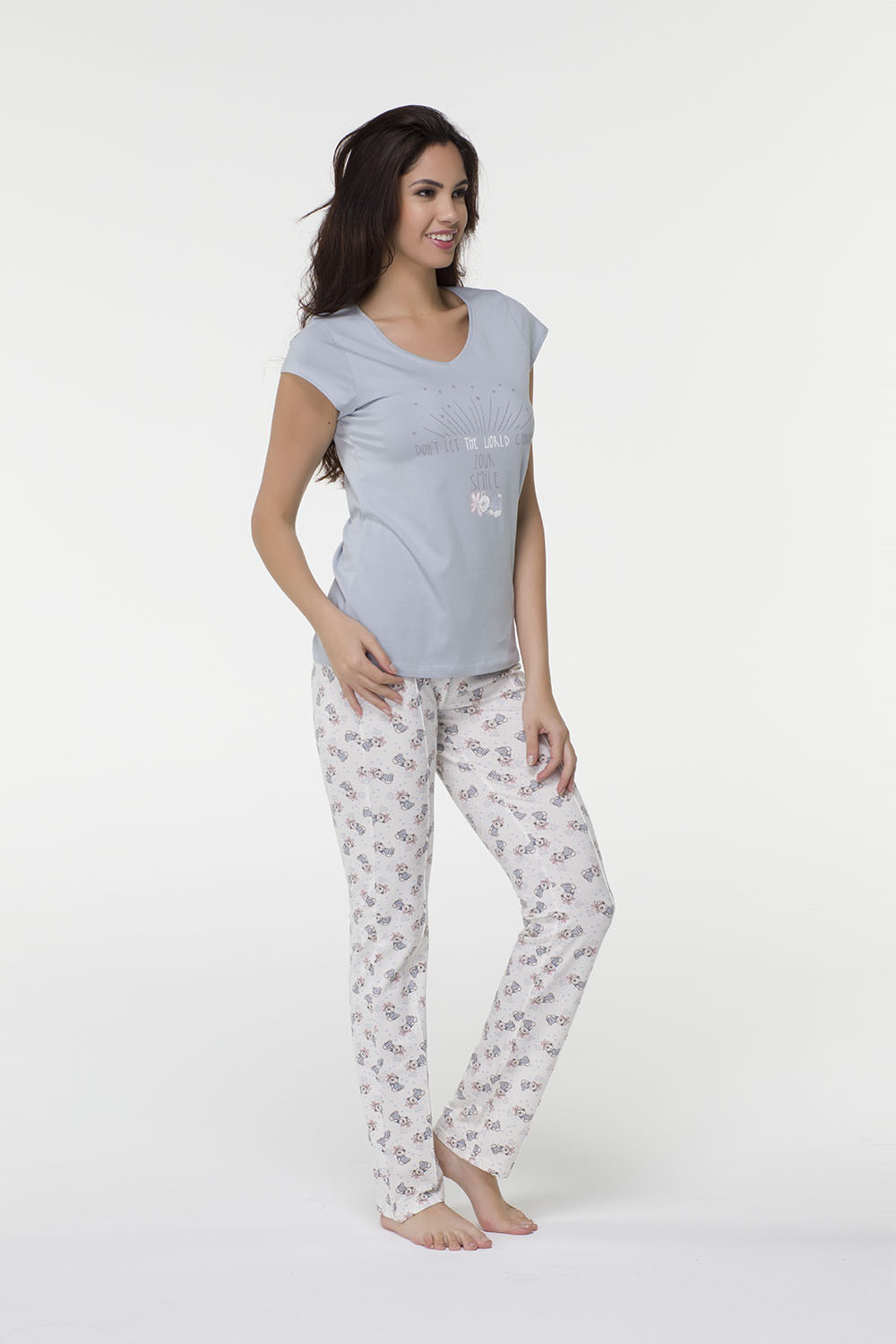 Hays Minika Kadın Penye Kısa Kollu Alt Uzun Pijama Takımı