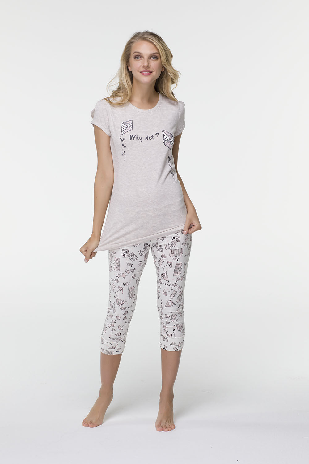 Hays Ribiko Kadın Penye Midi Taytlı Pijama Takımı