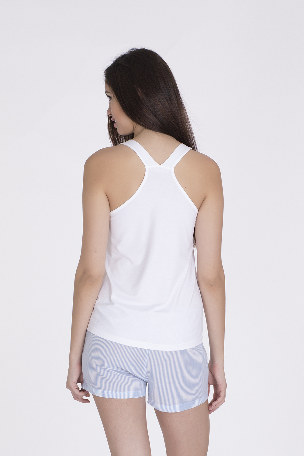 Hays Mix Match Kadın Önden Düğmeli Kalın Askılı Penye T-Shirt