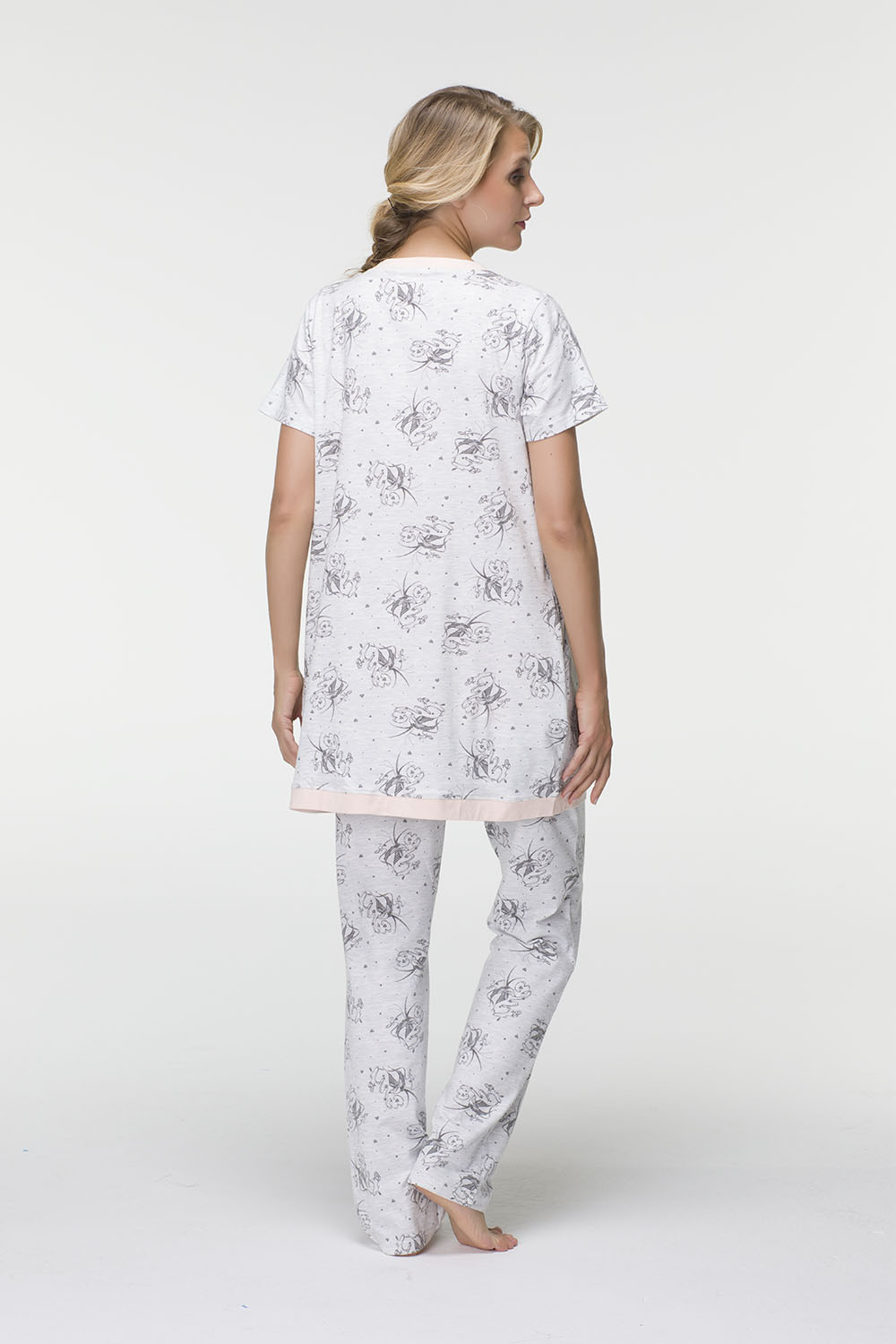 Hays Mom Penye Sabahlıklı 3lü Pijama Takımı