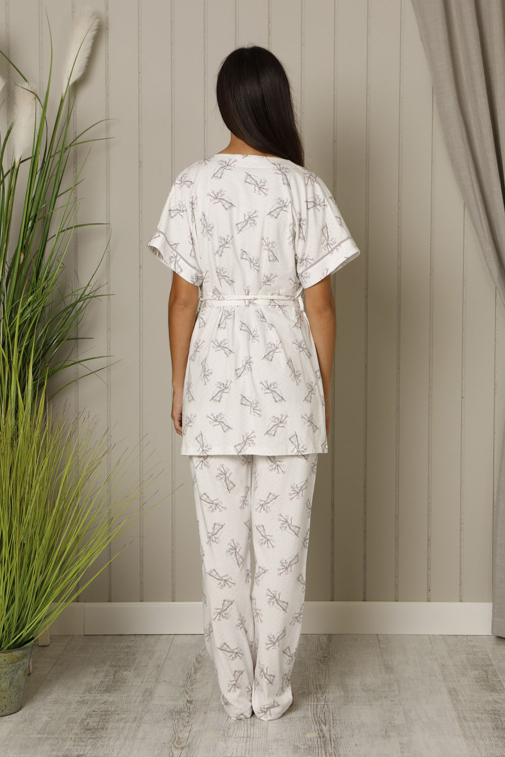 Hays Mom Kadın Sabahlıklı 3lü Penye Pijama Takımı