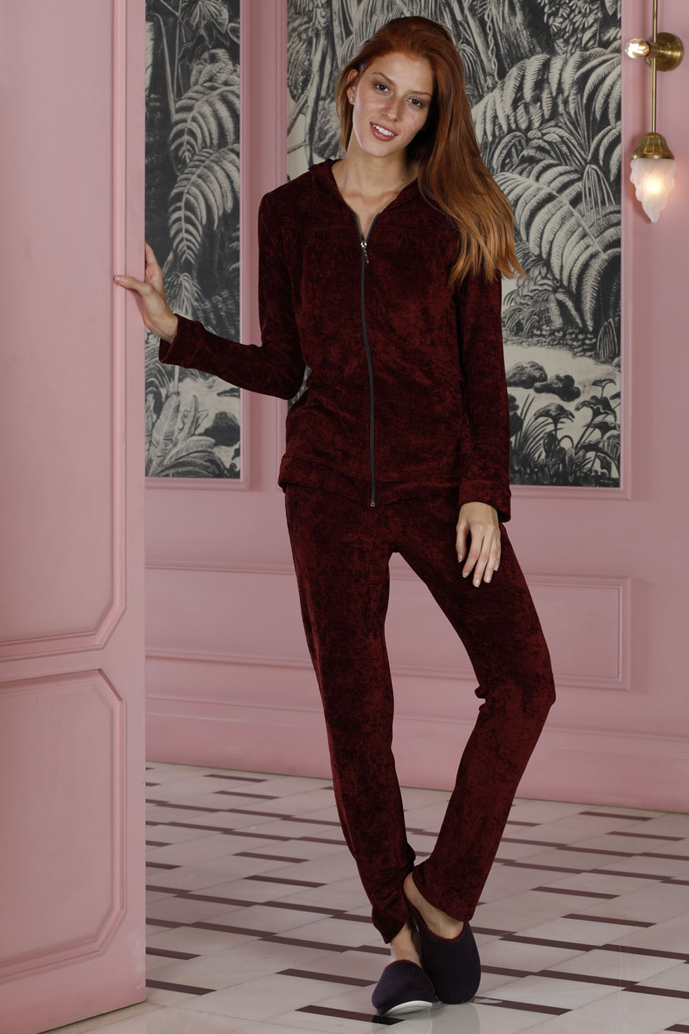 Rebel Kadın Parlak Uzun Pijama Takımı