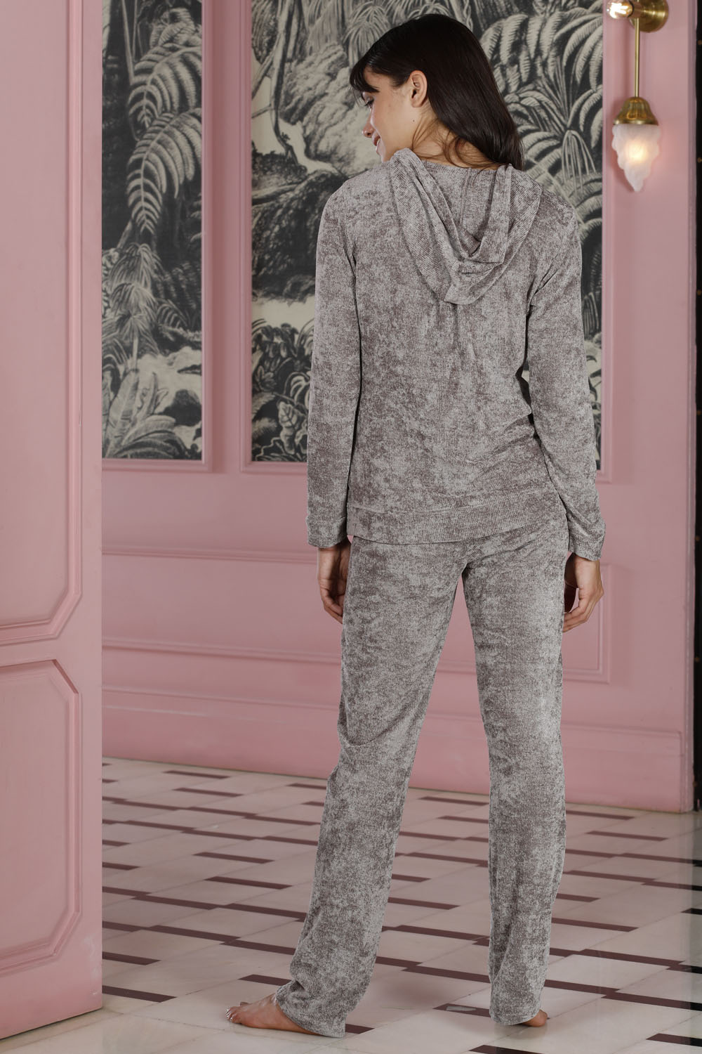 Rebel Kadın Parlak Uzun Pijama Takımı