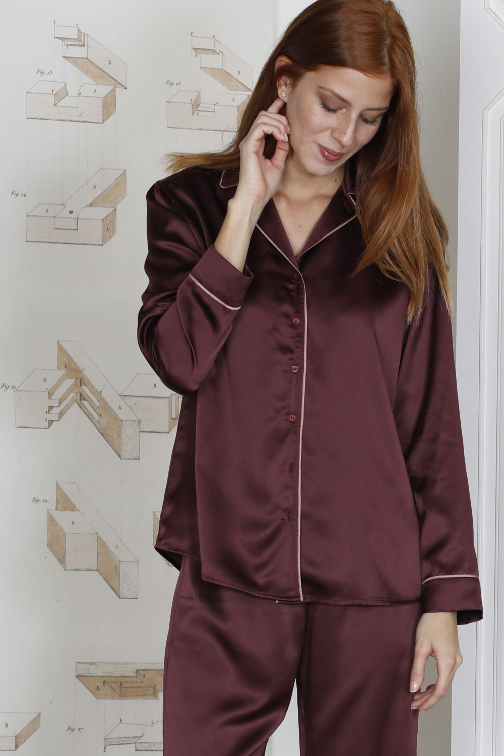 Glamour Saten Kadın 2li Uzun Pijama Takımı