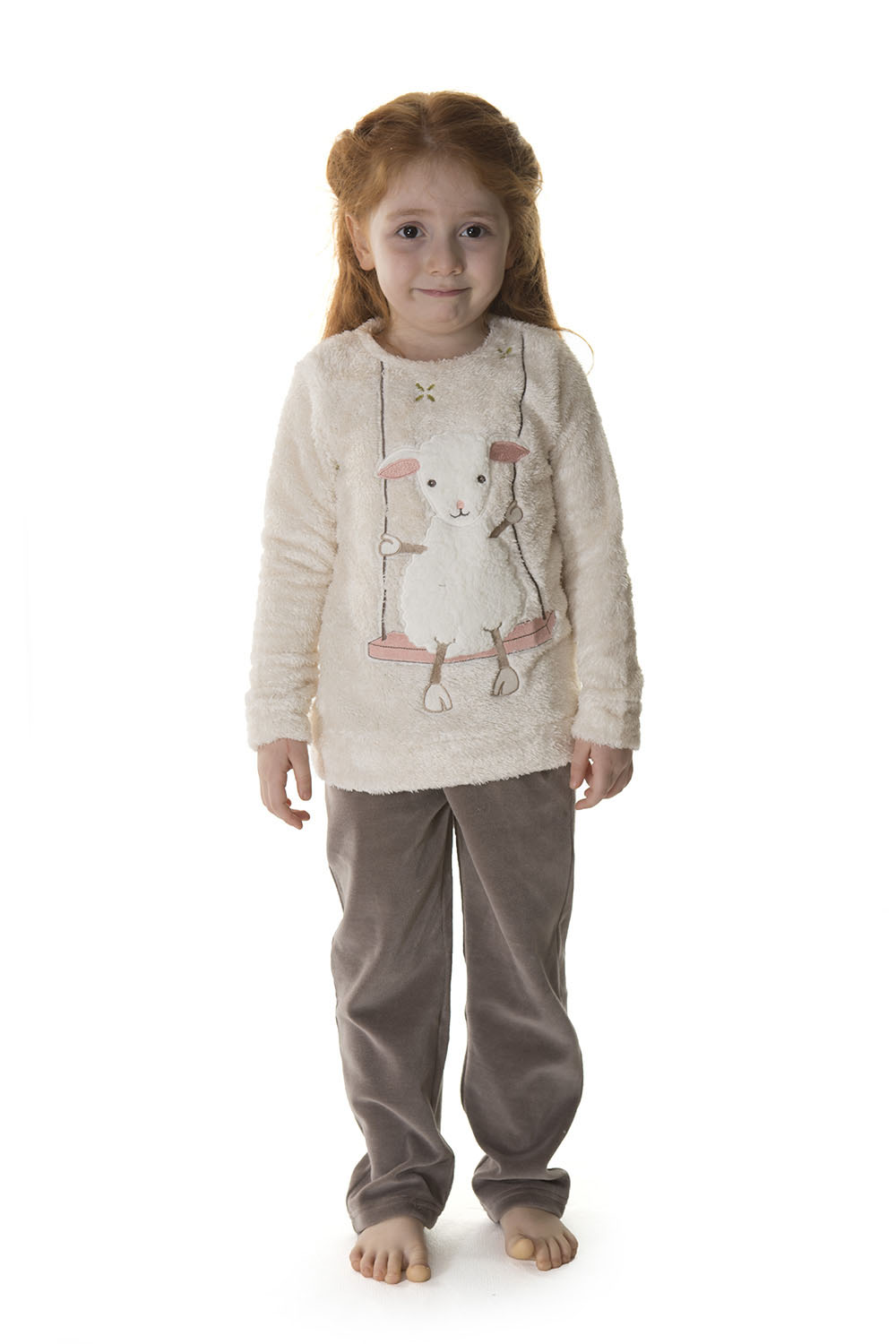 Kids Kız Çocuk Üst Wellsoft Alt Kadife 2li Uzun Pijama Takımı