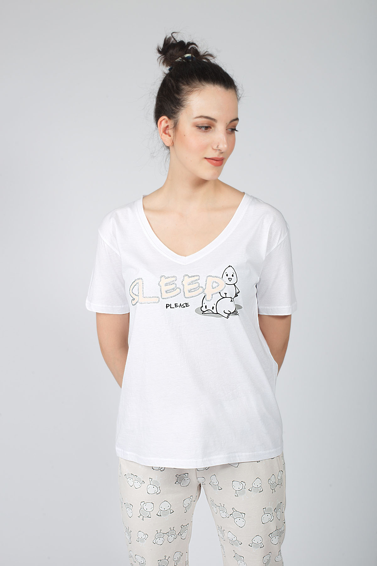 Kadın Sleep Baskılı T-shirt