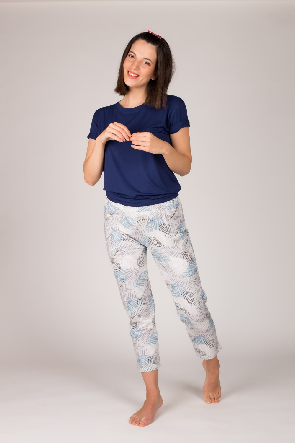 Kadın Kolsuz  Midi Pijama  Takımı