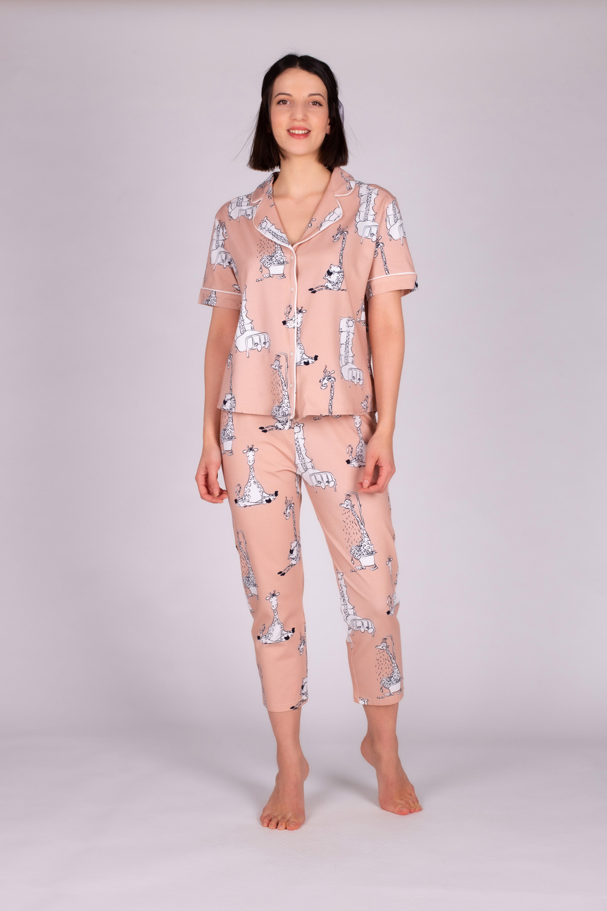 Kadın Kapri  Pijama  Takımı