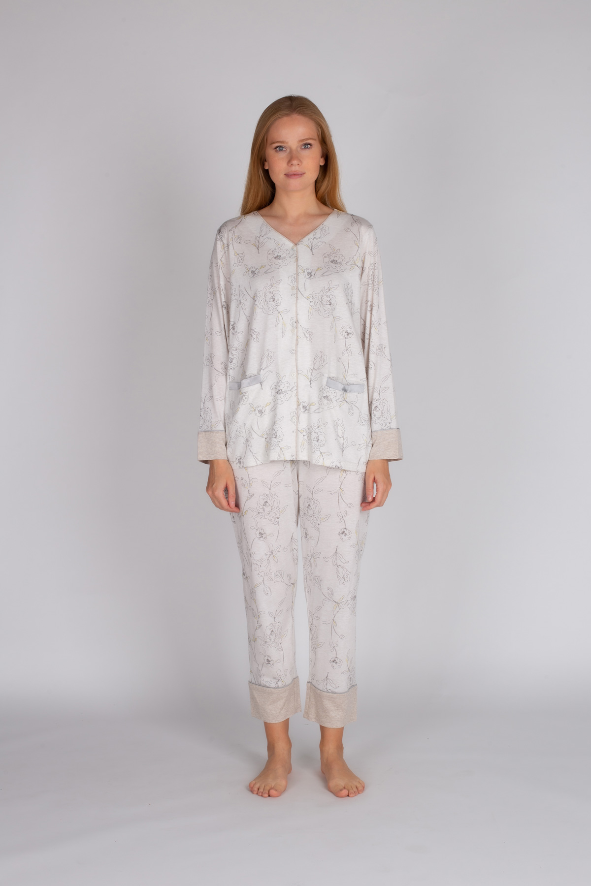 Kadın Büyük Beden Uzun Pijama Takımı