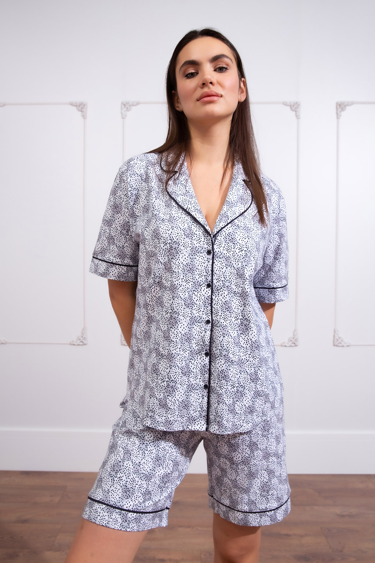 Kadın Büyük Beden Şortlu Pijama Takım