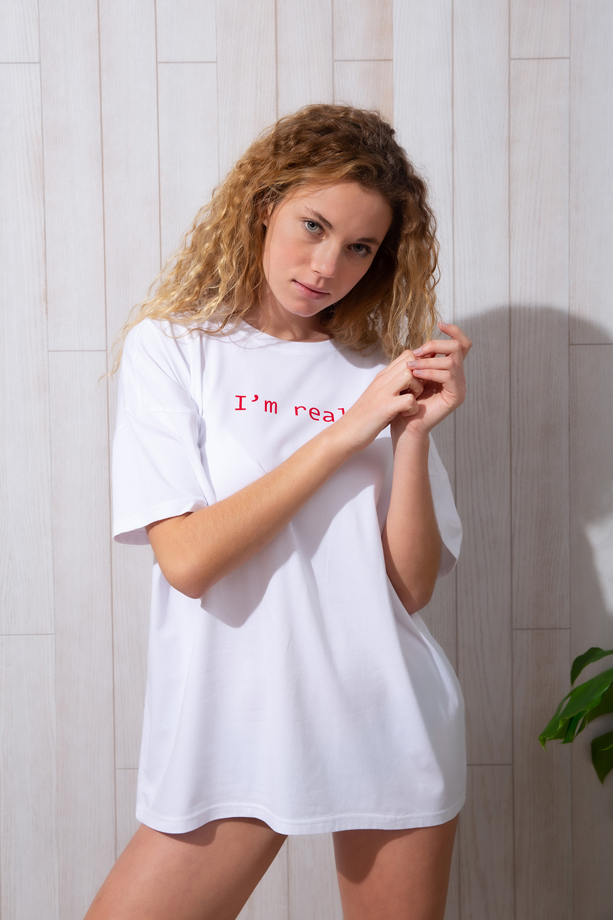 Kadın Bisiklet Yaka Kısa Kollu T-shirt